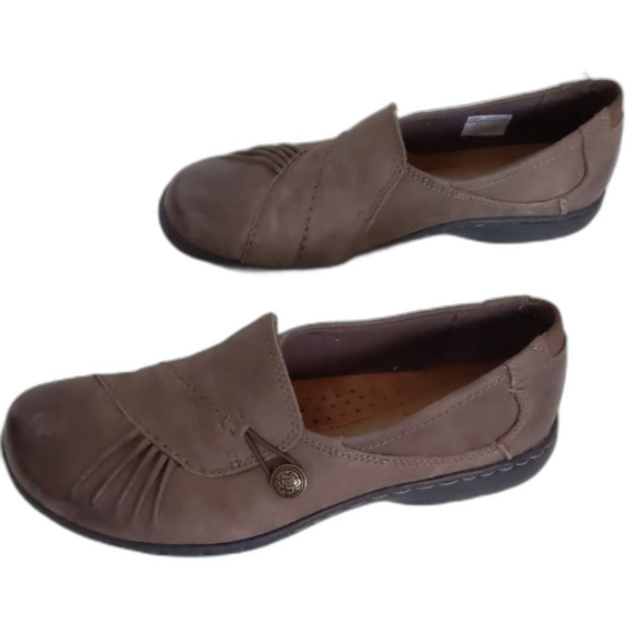 Women's Rockport Cobb Hill Leather Upper Slip On Brown Loafers Size 7 - Picture 4 of 6